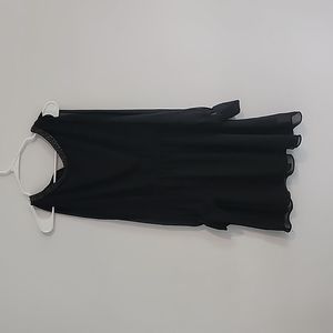 Black open back dress with sequin detaila